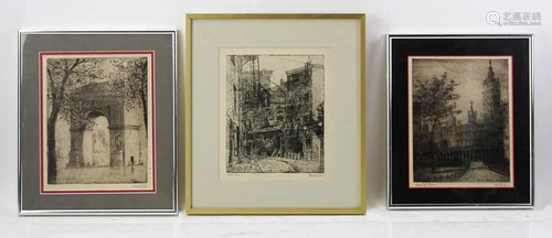 Group of Leon Louis Dolice Etchings of New York