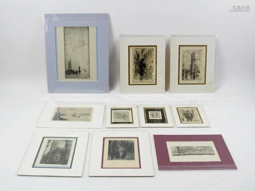 Group of Leon Louis Dolice Etchings