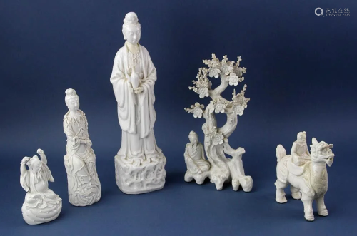 Chinese Blanc-de-Chine Porcelain Figures