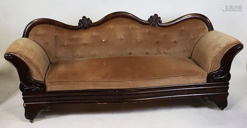 19thC Boston Classical Empire Sofa