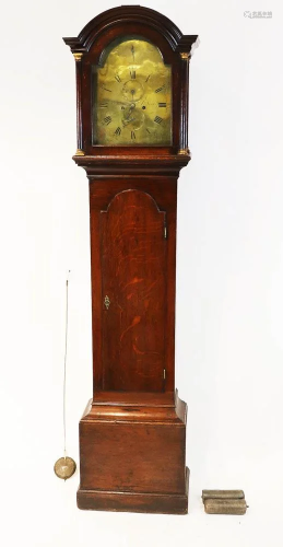 18thC English Oak Grandfather Clock