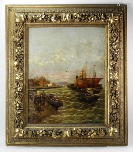 19thC Dutch School, Fisher Boats