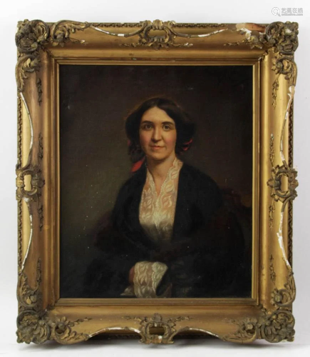19thC American Portrait of Lady