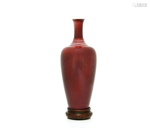 Fine Copper-Red Porcelain Vase
