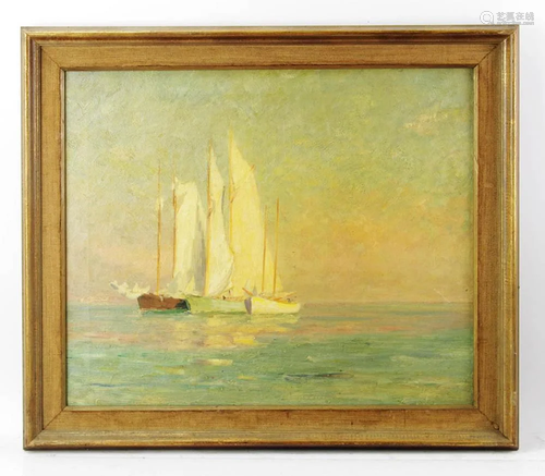 Attr to Walter Lofthouse Dean, Sailboat at Mooring