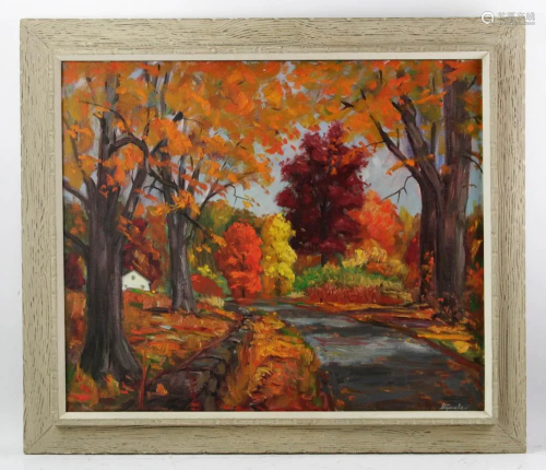 Charles Stepule, Fall Scene, Oil on Canvas