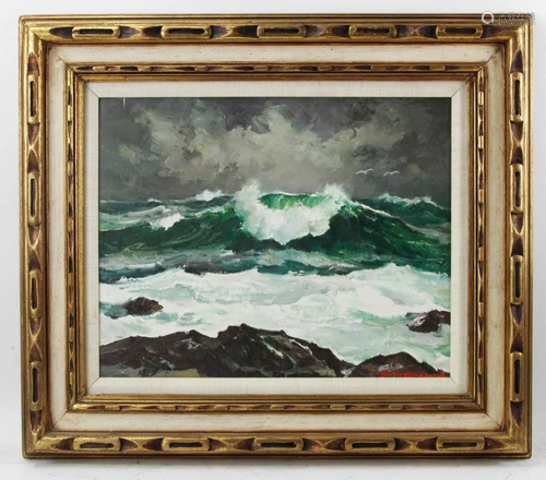 Stanley Woodward, Seascape, Oil on Board