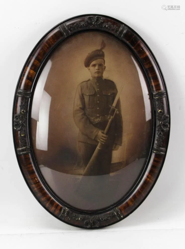 Welsh or Scottish Soldier Boy in Oval Frame