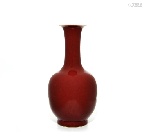 Chinese Qing Dynasty Copper-Red Vase