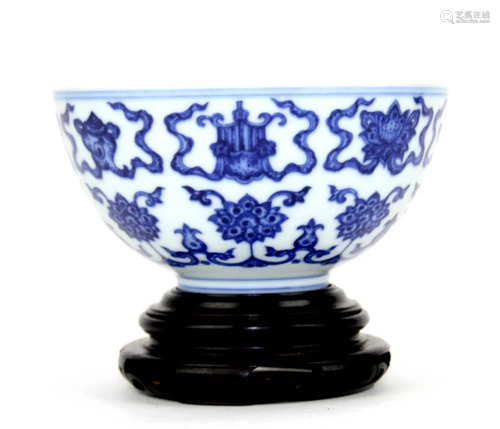 19thC Chinese Blue and White Bowl