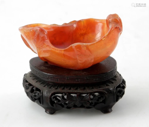 19thC Chinese Agate on Stand