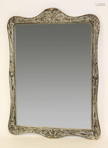 English Silver Leaf Carved Mirror, Milch and Sons Label