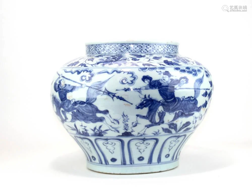 Large Chinese Blue and White Jar