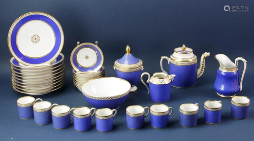 Assembled Set of Blue and Gold Porcelain