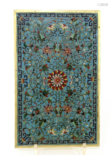 Chinese Cloisonne Plaque