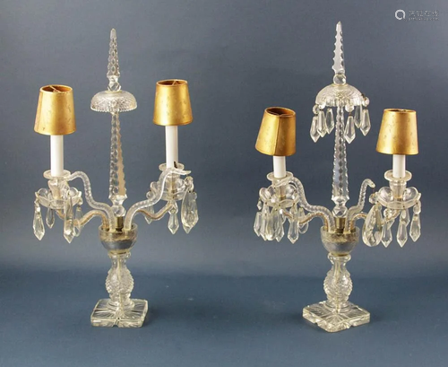 Pair of Cut Glass Table Lamps