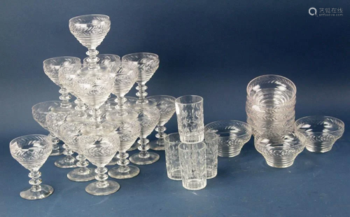 Set of Engraved Stemware, Tumblers