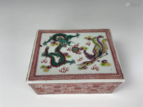 Chinese Famille Rose Rectangle Porcelain Pillow
