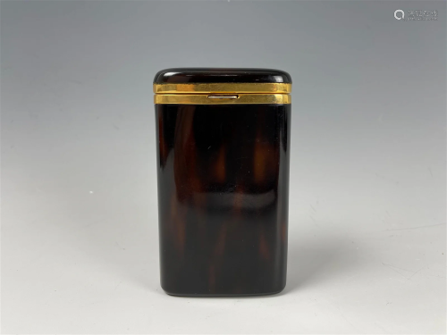 Made In Spain Celluloid Cigarette Case Faux Tortoise Shell