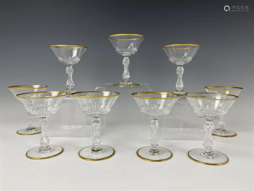 Nine France Saint Louis Crystal Martini Cups