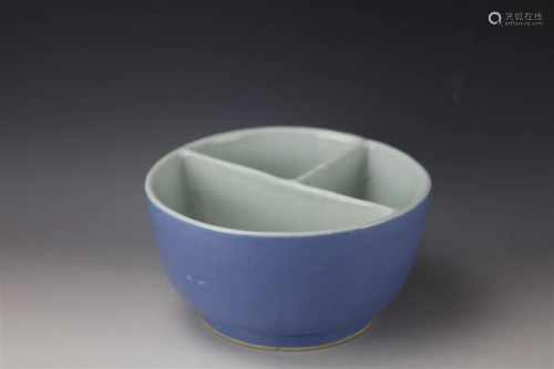 A Chinese Blue Glaze Porcelain Pot Marked