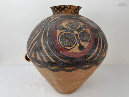 A NEOLITHIC PAINTED POTTERY JAR OF BANSHAN TYPE
