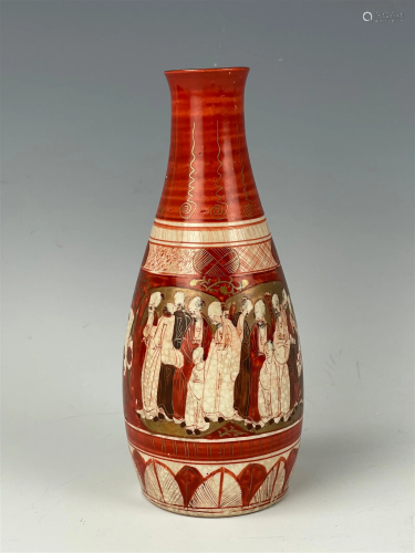 Japanese Antique Kutani Porcelain Vase