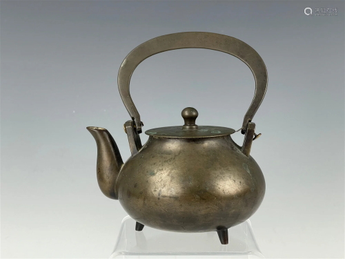 An Antique Japanese Bronze Tea Pot