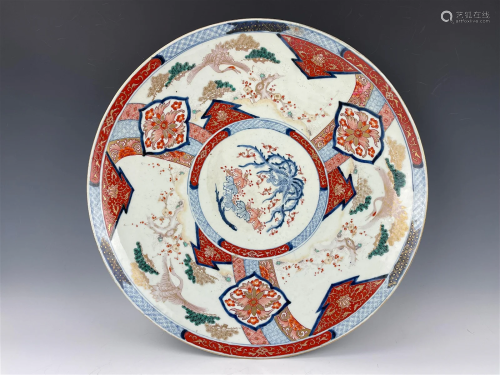 A Japanese Famille Rose Porcelain Big Plate