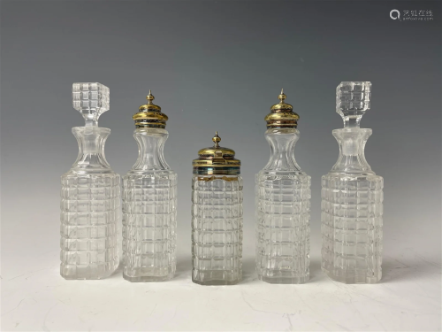 British Maker Vintage Crystal Glass Salt Pepper Shakers