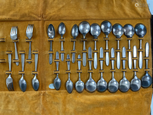 Set of Italy Community Silver Plate Serving Flatware 29 Piec...