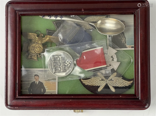 A Group of World War 2 German Insignia and Spoon
