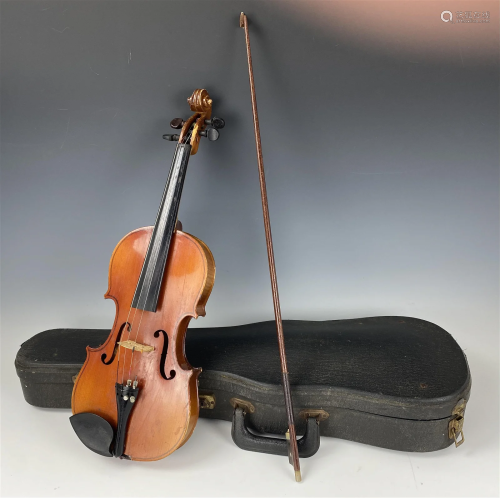 Antique Violin with Case Signed by Doug Freimuth