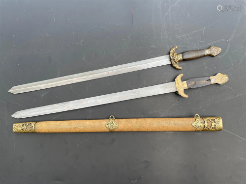 Qing Dynasty Seven Star Double Sword with Certificate