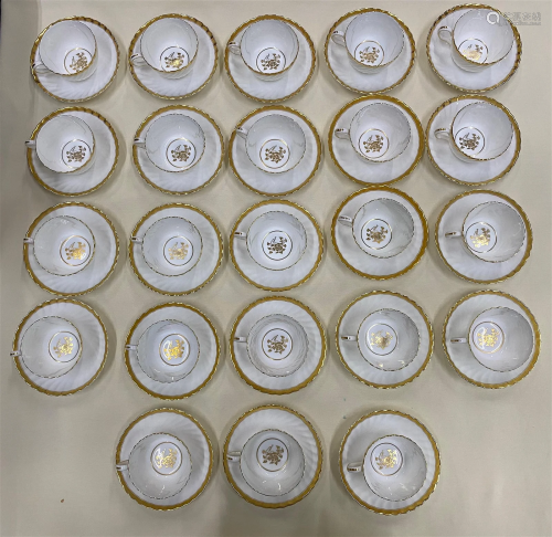 23 Minton Gold Rose Vintage Tea Cups and Saucers
