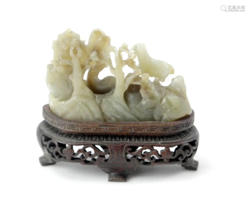 Chinese Ming Dynasty Jade Mountain with Horse