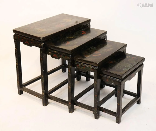 Set of Chinese Lacquered Nesting Tables