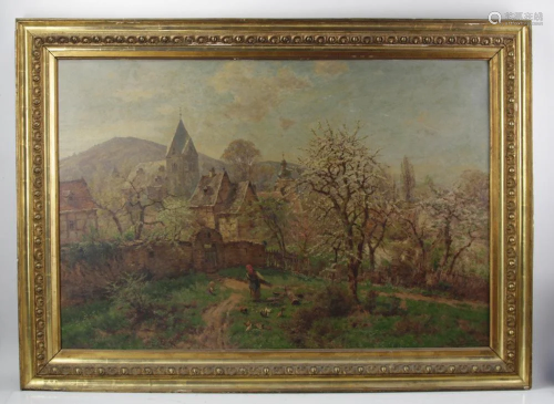 Signed H. Hartung, Landscape, Oil on Canvas