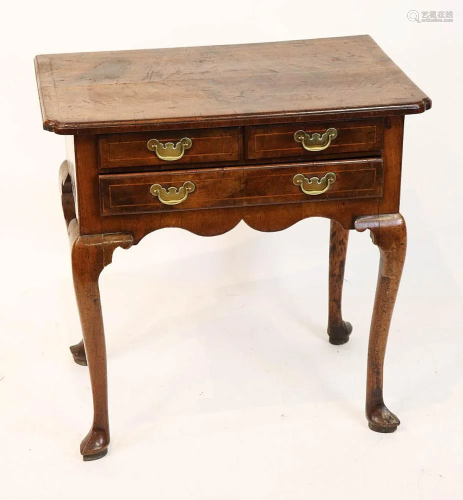 Early English Queen Anne Inlaid Lowboy