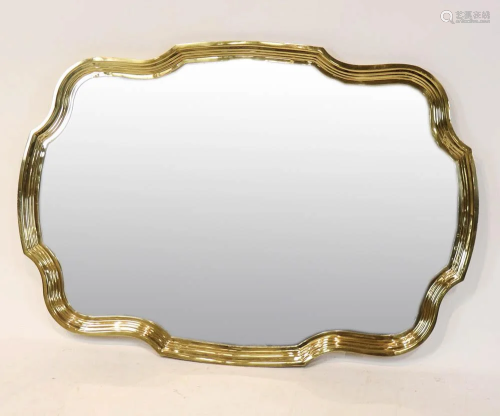 Custom Brass Scalloped-Edge Mirror