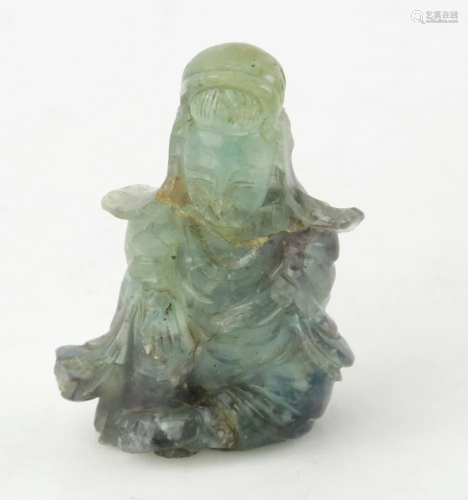 Old Chinese Jade Quartz Sitting Figure