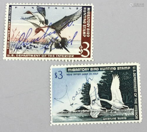 Pair of Unused Duck Stamps 1966 1967