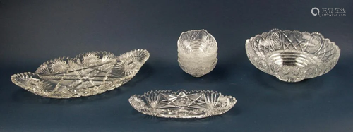 Group of Cut Glass Platters and Bowls