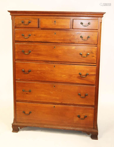 18thC American Pennsylvania Walnut Tall Chest