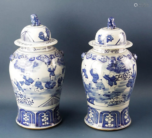 Chinese Blue and White Ginger Jars