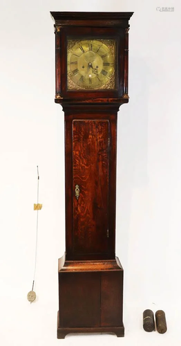 18thC English Oak Grandfather Clock