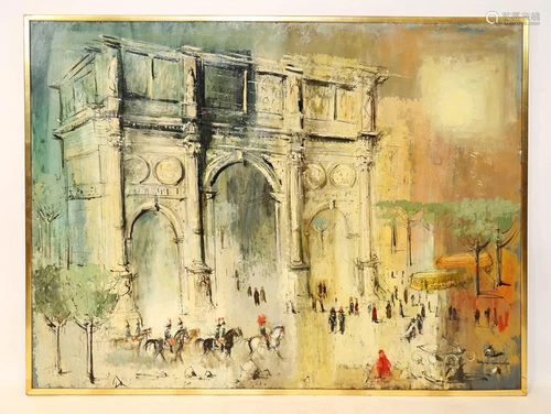 Patricia Cunningham, Arc de Triomphe, Oil on Board