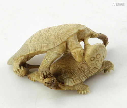 19thC Chinese Carved Bone Turtle
