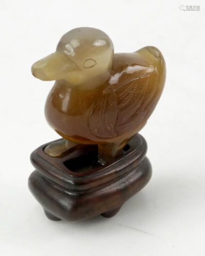 Chinese Carved Agate Duck