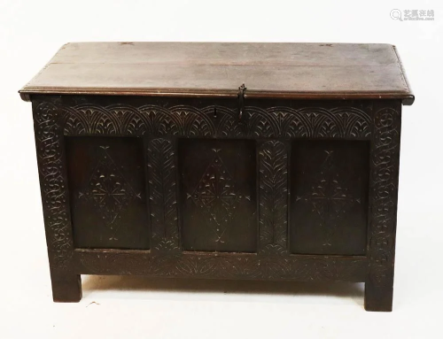 18thC English Carved Coffer